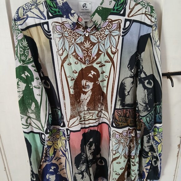 Paul Smith Psychedelic Drop In Drop Out Button Down Shirt XL - Picture 3 of 4